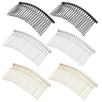 10-Piece Set of Metal Hair Slide Comb Bases and Decorative Headbands for Men - Chinese Detangling Jewelry Making Accessories