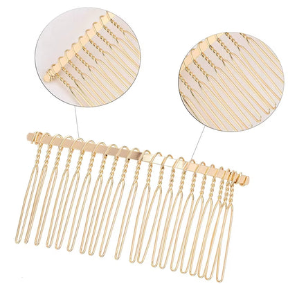 10-Piece Set of Metal Hair Slide Comb Bases and Decorative Headbands for Men - Chinese Detangling Jewelry Making Accessories