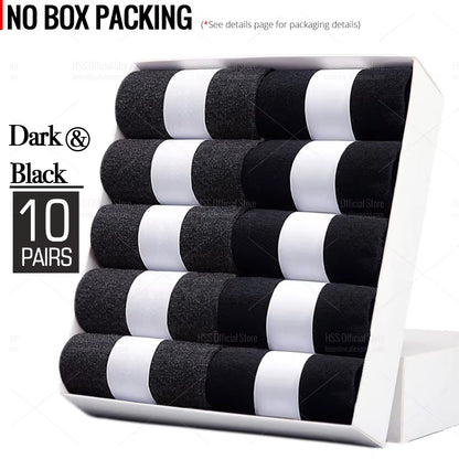 Men's Cotton Blend Business Socks - Soft, Breathable, Plus Size (6.5-14) - Available in 5 or 10 Pairs, Suitable for Summer and Winter