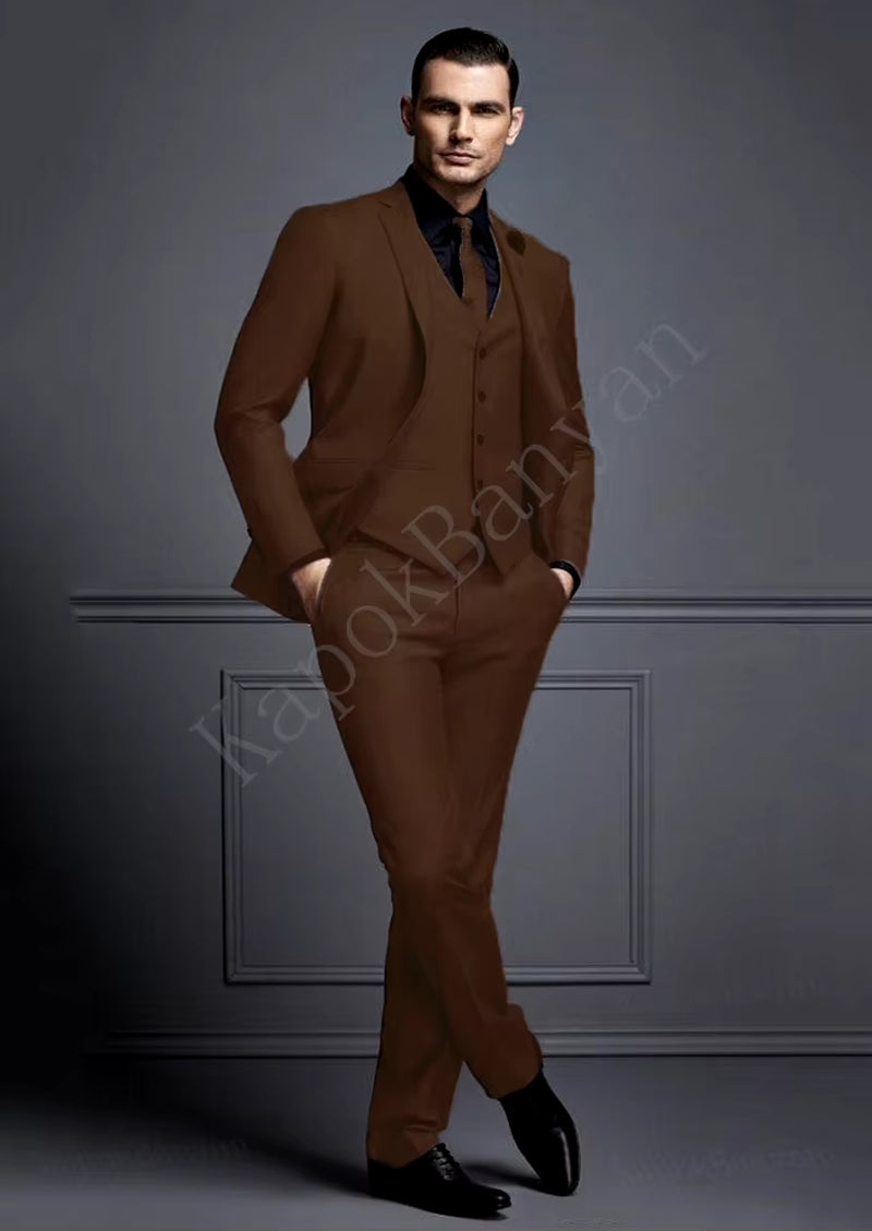 Men's Slim Fit Grey Suit Set for Weddings - Affordable Groom Tuxedo with Jacket, Vest, and Pants