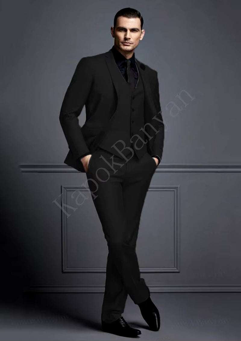 Men's Slim Fit Grey Suit Set for Weddings - Affordable Groom Tuxedo with Jacket, Vest, and Pants