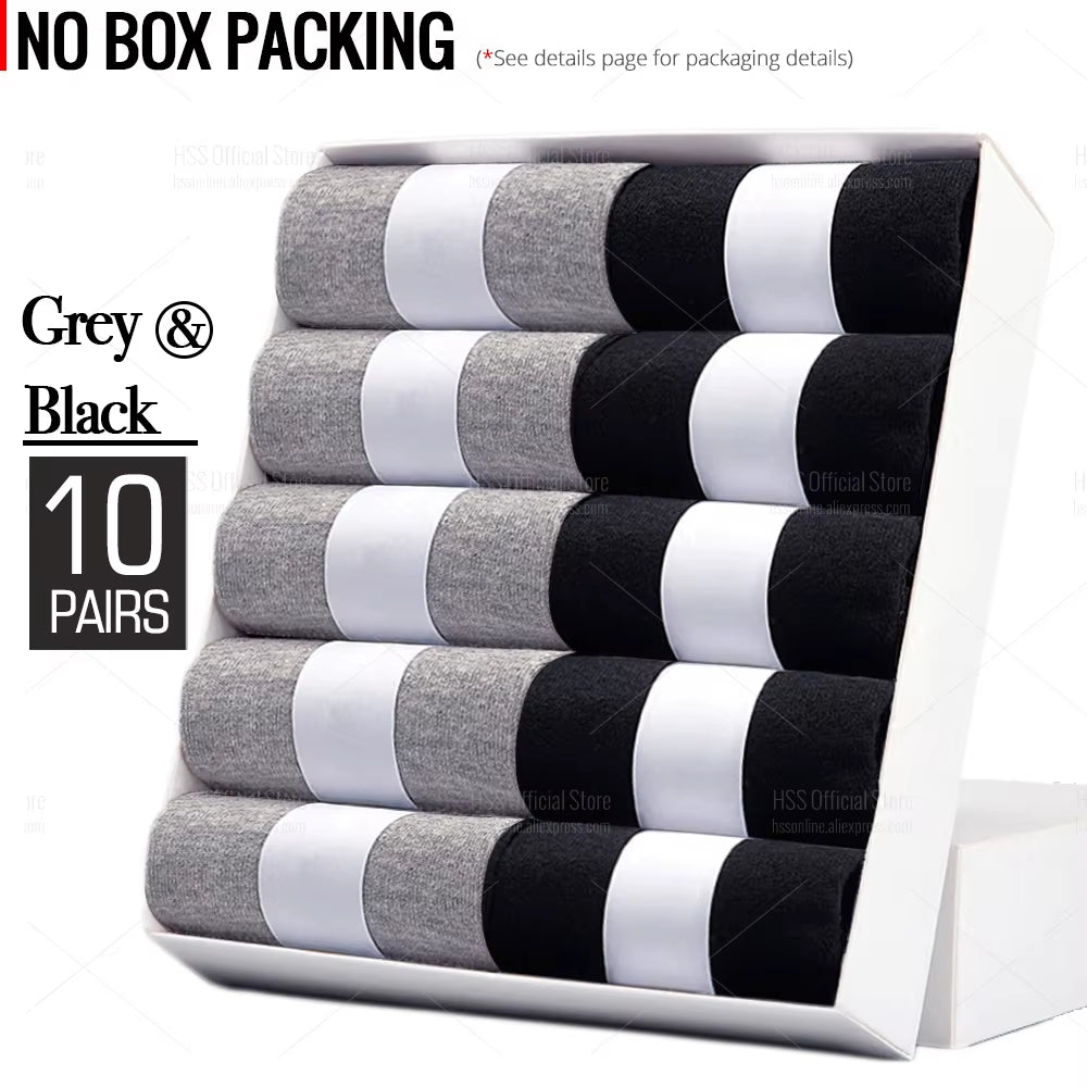 Men's Cotton Blend Business Socks - Soft, Breathable, Plus Size (6.5-14) - Available in 5 or 10 Pairs, Suitable for Summer and Winter