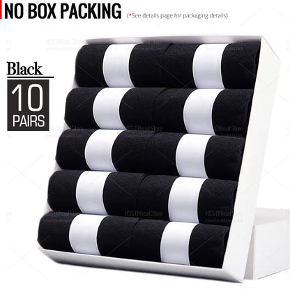 Men's Cotton Blend Business Socks - Soft, Breathable, Plus Size (6.5-14) - Available in 5 or 10 Pairs, Suitable for Summer and Winter