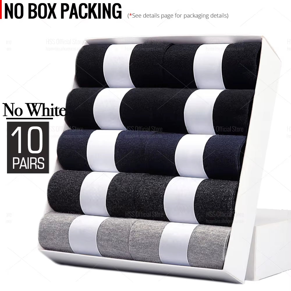 Men's Cotton Blend Business Socks - Soft, Breathable, Plus Size (6.5-14) - Available in 5 or 10 Pairs, Suitable for Summer and Winter