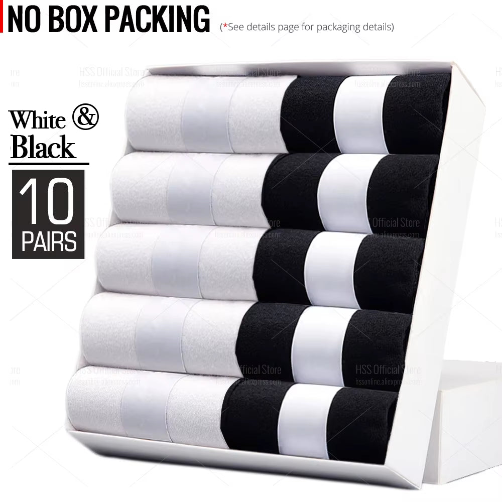 Men's Cotton Blend Business Socks - Soft, Breathable, Plus Size (6.5-14) - Available in 5 or 10 Pairs, Suitable for Summer and Winter