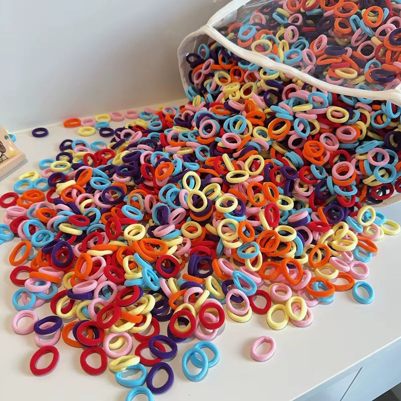 Elastic Hair Bands for Girls - Mini Colorful Nylon Headbands, Ponytail Holders, and Scrunchie Ornaments (20/50 Pcs)