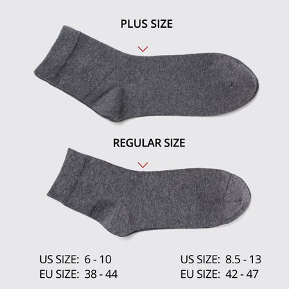 Men's Cotton Blend Business Socks - Soft, Breathable, Plus Size (6.5-14) - Available in 5 or 10 Pairs, Suitable for Summer and Winter