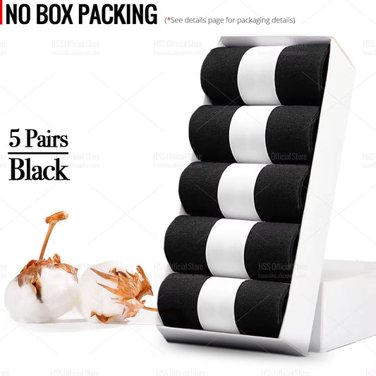 Men's Cotton Blend Business Socks - Soft, Breathable, Plus Size (6.5-14) - Available in 5 or 10 Pairs, Suitable for Summer and Winter