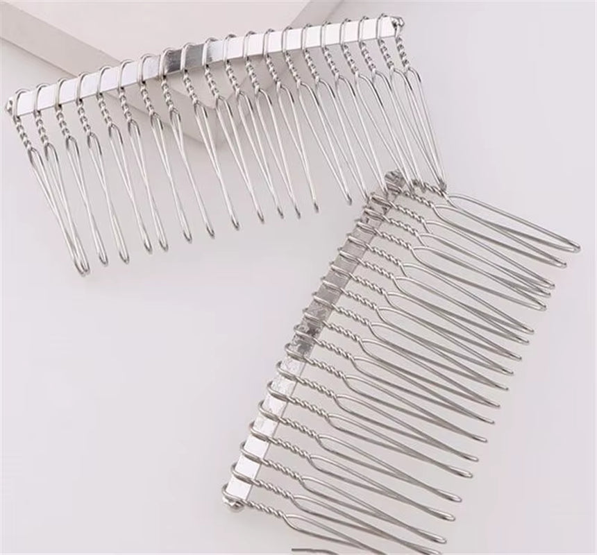 10-Piece Set of Metal Hair Slide Comb Bases and Decorative Headbands for Men - Chinese Detangling Jewelry Making Accessories