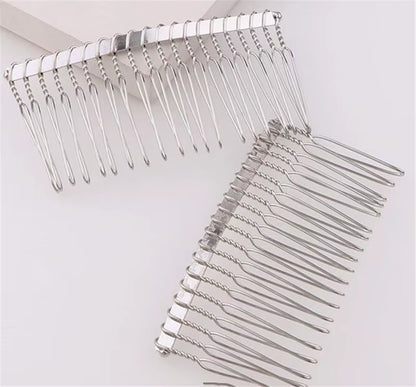 10-Piece Set of Metal Hair Slide Comb Bases and Decorative Headbands for Men - Chinese Detangling Jewelry Making Accessories