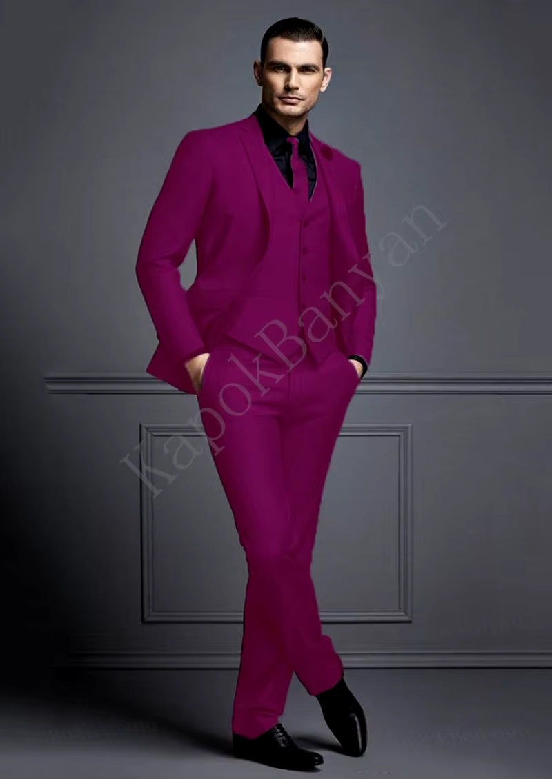 Men's Slim Fit Grey Suit Set for Weddings - Affordable Groom Tuxedo with Jacket, Vest, and Pants