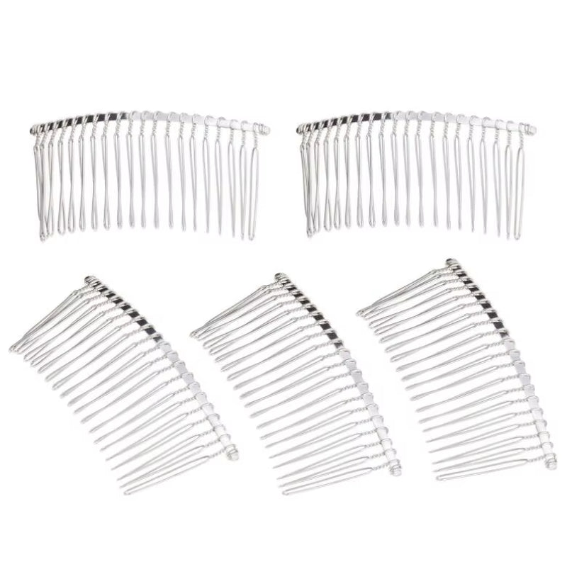 10-Piece Set of Metal Hair Slide Comb Bases and Decorative Headbands for Men - Chinese Detangling Jewelry Making Accessories