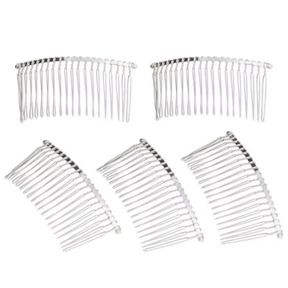 10-Piece Set of Metal Hair Slide Comb Bases and Decorative Headbands for Men - Chinese Detangling Jewelry Making Accessories