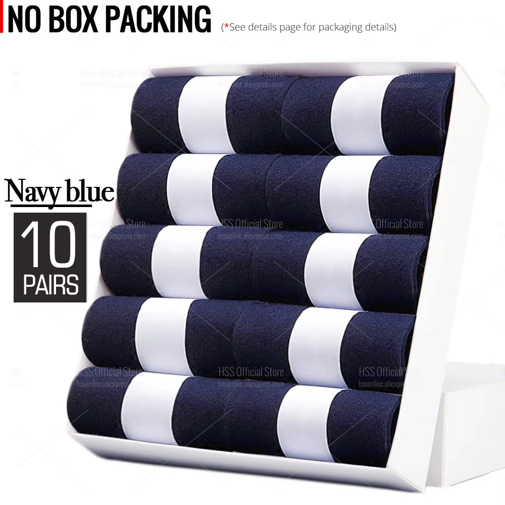 Men's Cotton Blend Business Socks - Soft, Breathable, Plus Size (6.5-14) - Available in 5 or 10 Pairs, Suitable for Summer and Winter