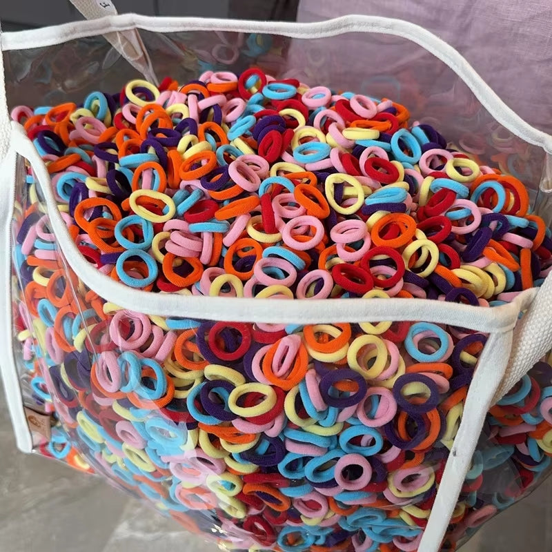 Elastic Hair Bands for Girls - Mini Colorful Nylon Headbands, Ponytail Holders, and Scrunchie Ornaments (20/50 Pcs)