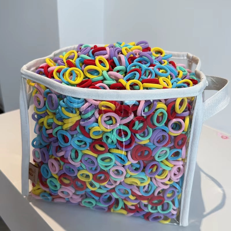 Elastic Hair Bands for Girls - Mini Colorful Nylon Headbands, Ponytail Holders, and Scrunchie Ornaments (20/50 Pcs)