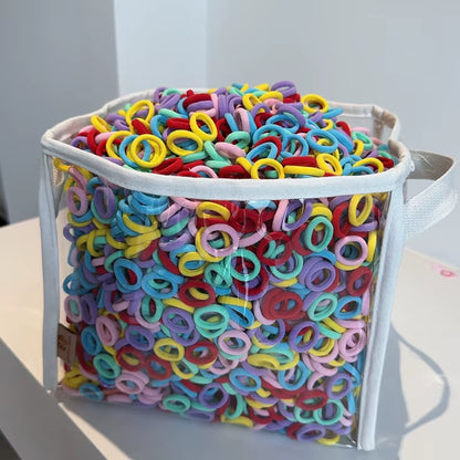 Elastic Hair Bands for Girls - Mini Colorful Nylon Headbands, Ponytail Holders, and Scrunchie Ornaments (20/50 Pcs)