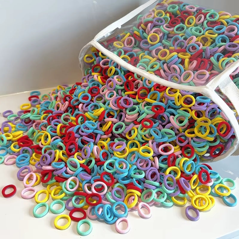 Elastic Hair Bands for Girls - Mini Colorful Nylon Headbands, Ponytail Holders, and Scrunchie Ornaments (20/50 Pcs)