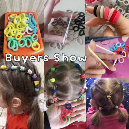 Elastic Hair Bands for Girls - Mini Colorful Nylon Headbands, Ponytail Holders, and Scrunchie Ornaments (20/50 Pcs)