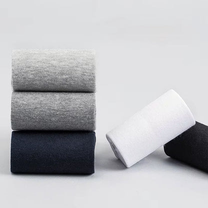 Men's Cotton Blend Business Socks - Soft, Breathable, Plus Size (6.5-14) - Available in 5 or 10 Pairs, Suitable for Summer and Winter
