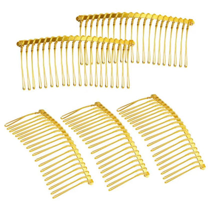 10-Piece Set of Metal Hair Slide Comb Bases and Decorative Headbands for Men - Chinese Detangling Jewelry Making Accessories