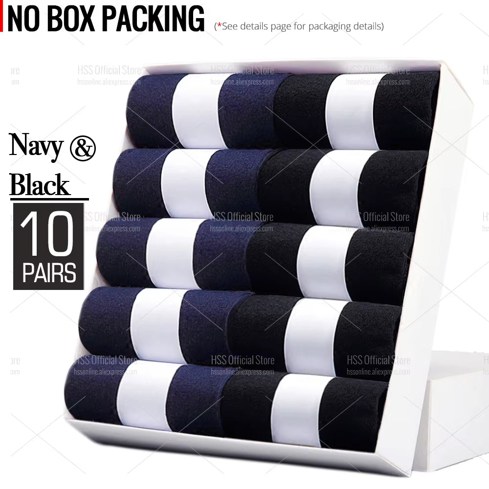 Men's Cotton Blend Business Socks - Soft, Breathable, Plus Size (6.5-14) - Available in 5 or 10 Pairs, Suitable for Summer and Winter
