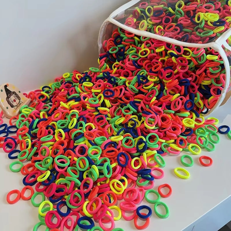 Elastic Hair Bands for Girls - Mini Colorful Nylon Headbands, Ponytail Holders, and Scrunchie Ornaments (20/50 Pcs)