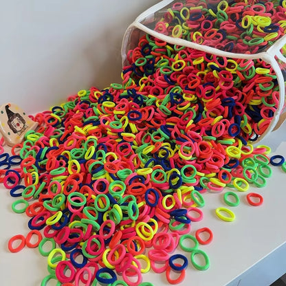 Elastic Hair Bands for Girls - Mini Colorful Nylon Headbands, Ponytail Holders, and Scrunchie Ornaments (20/50 Pcs)