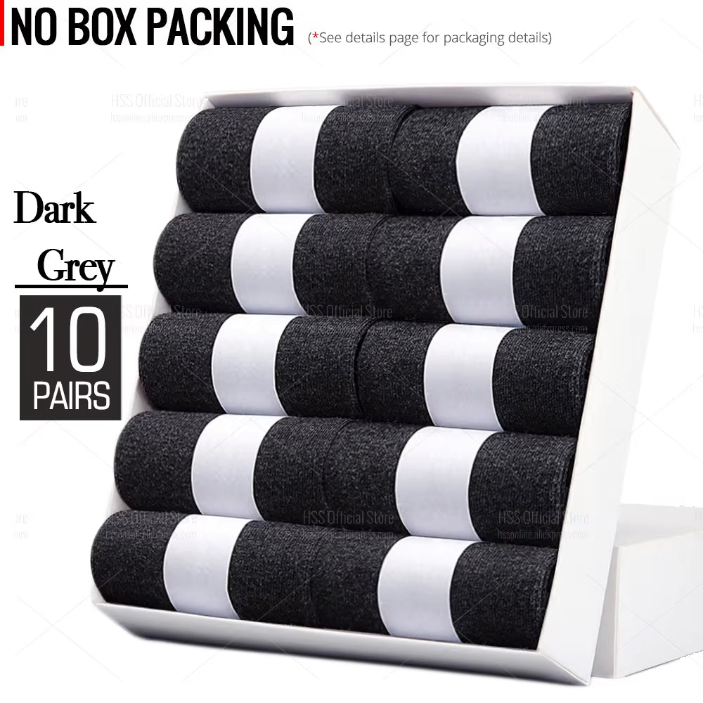 Men's Cotton Blend Business Socks - Soft, Breathable, Plus Size (6.5-14) - Available in 5 or 10 Pairs, Suitable for Summer and Winter