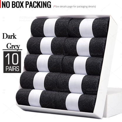 Men's Cotton Blend Business Socks - Soft, Breathable, Plus Size (6.5-14) - Available in 5 or 10 Pairs, Suitable for Summer and Winter