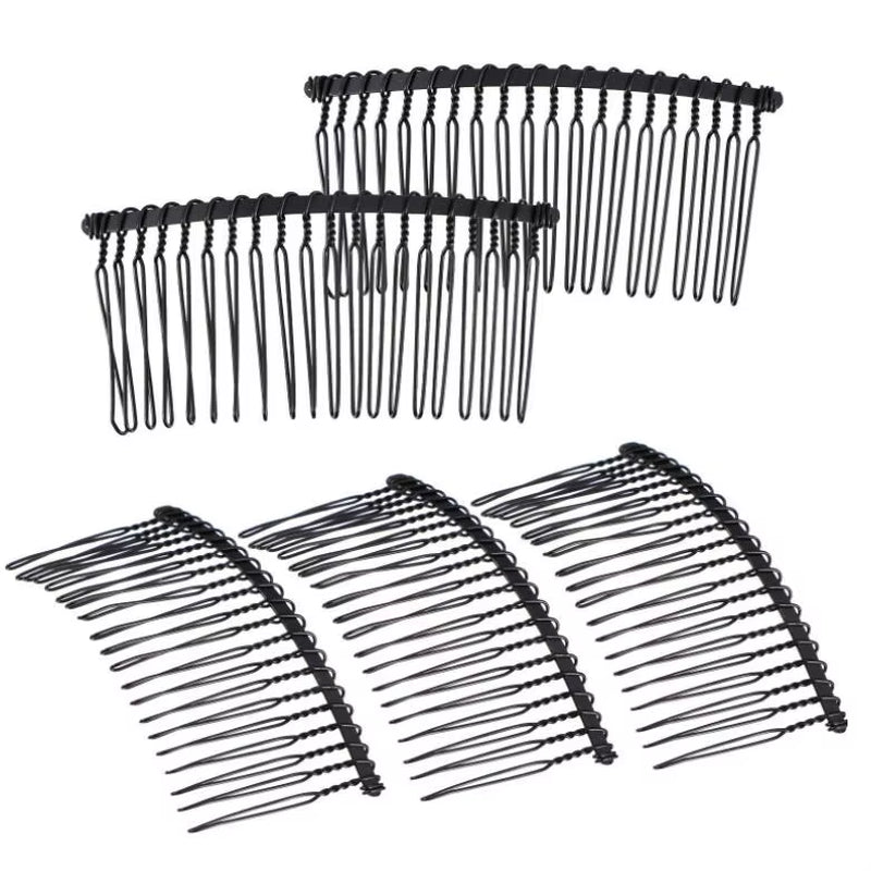 10-Piece Set of Metal Hair Slide Comb Bases and Decorative Headbands for Men - Chinese Detangling Jewelry Making Accessories