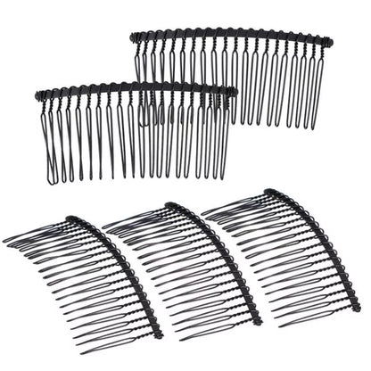 10-Piece Set of Metal Hair Slide Comb Bases and Decorative Headbands for Men - Chinese Detangling Jewelry Making Accessories