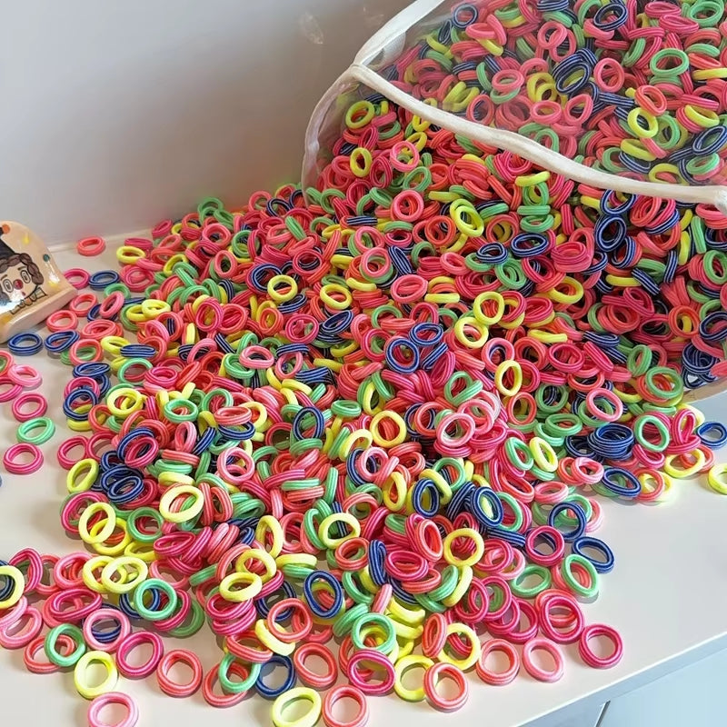 Elastic Hair Bands for Girls - Mini Colorful Nylon Headbands, Ponytail Holders, and Scrunchie Ornaments (20/50 Pcs)
