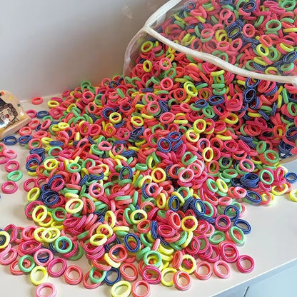 Elastic Hair Bands for Girls - Mini Colorful Nylon Headbands, Ponytail Holders, and Scrunchie Ornaments (20/50 Pcs)