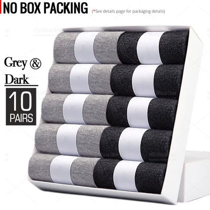 Men's Cotton Blend Business Socks - Soft, Breathable, Plus Size (6.5-14) - Available in 5 or 10 Pairs, Suitable for Summer and Winter