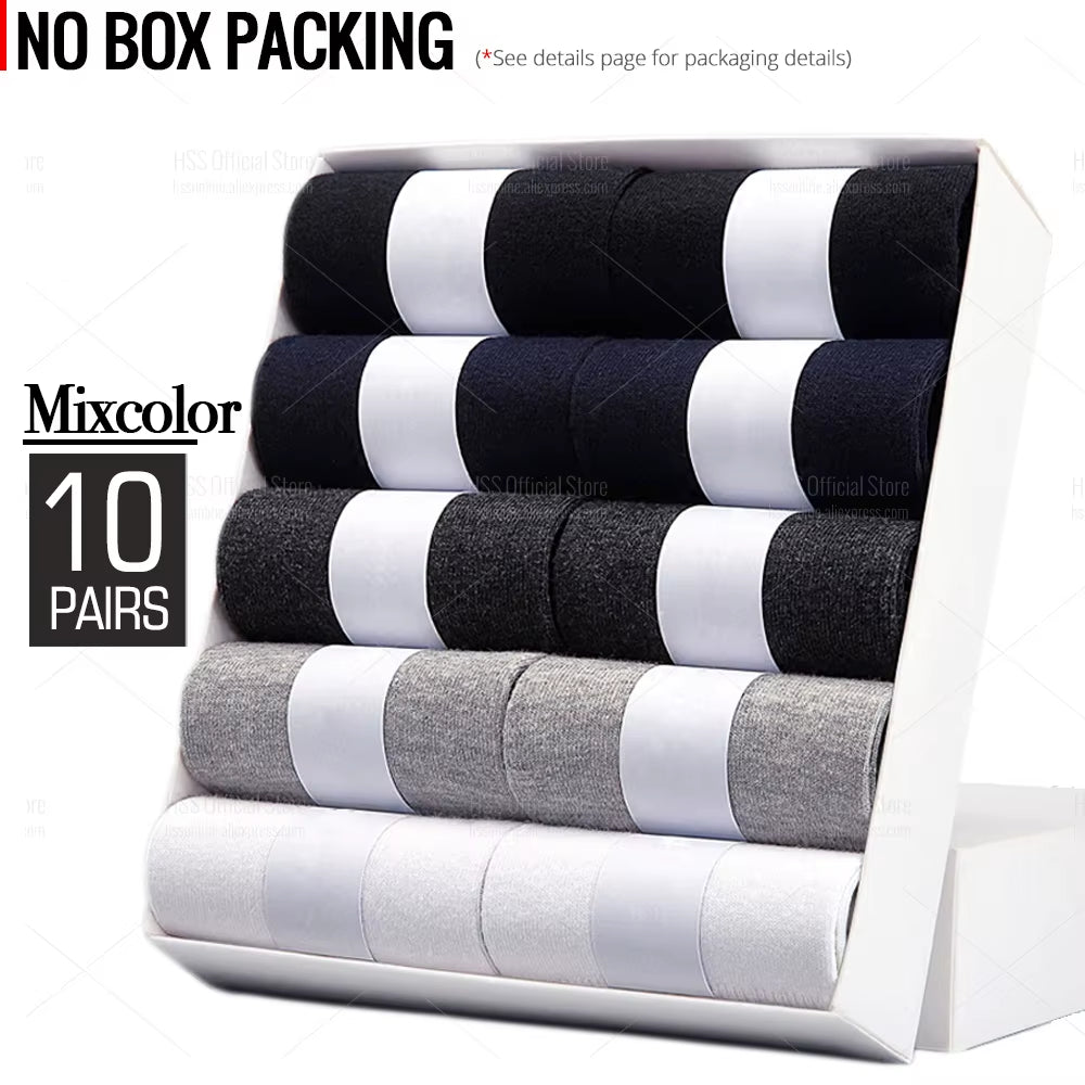 Men's Cotton Blend Business Socks - Soft, Breathable, Plus Size (6.5-14) - Available in 5 or 10 Pairs, Suitable for Summer and Winter