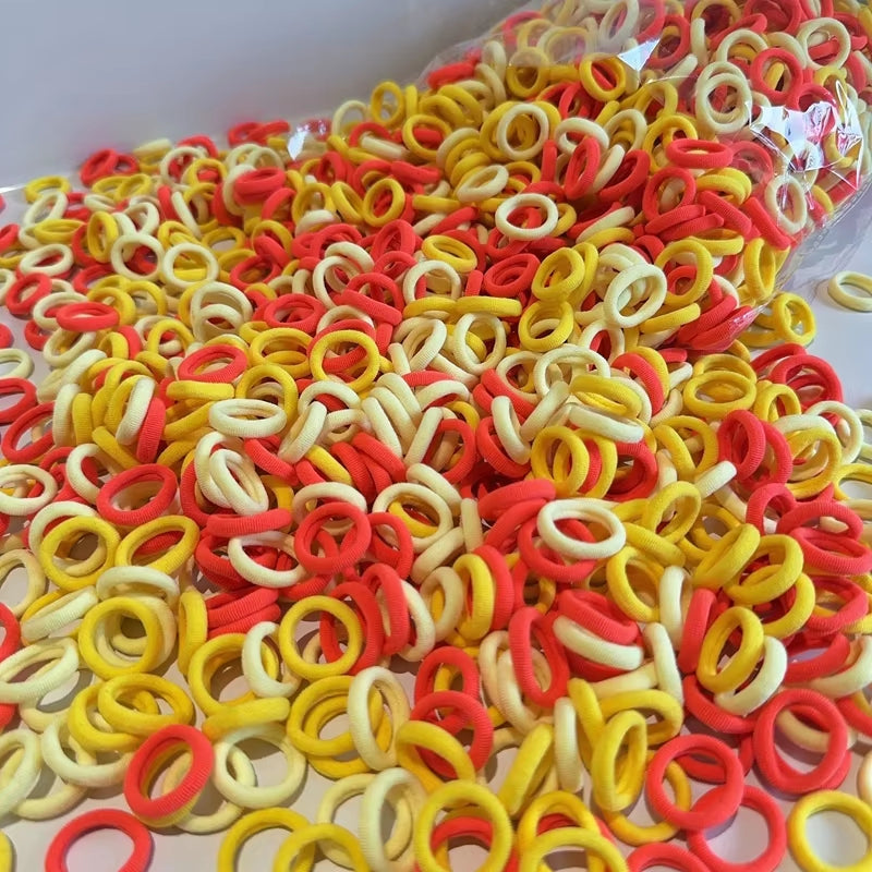 Elastic Hair Bands for Girls - Mini Colorful Nylon Headbands, Ponytail Holders, and Scrunchie Ornaments (20/50 Pcs)